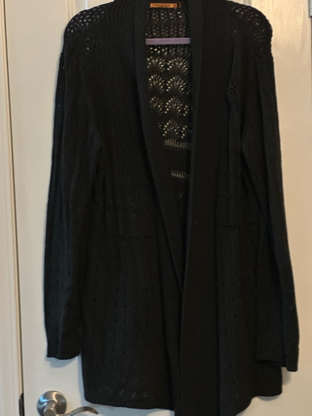 Belldini Black Open-Front Knit Cardigan
